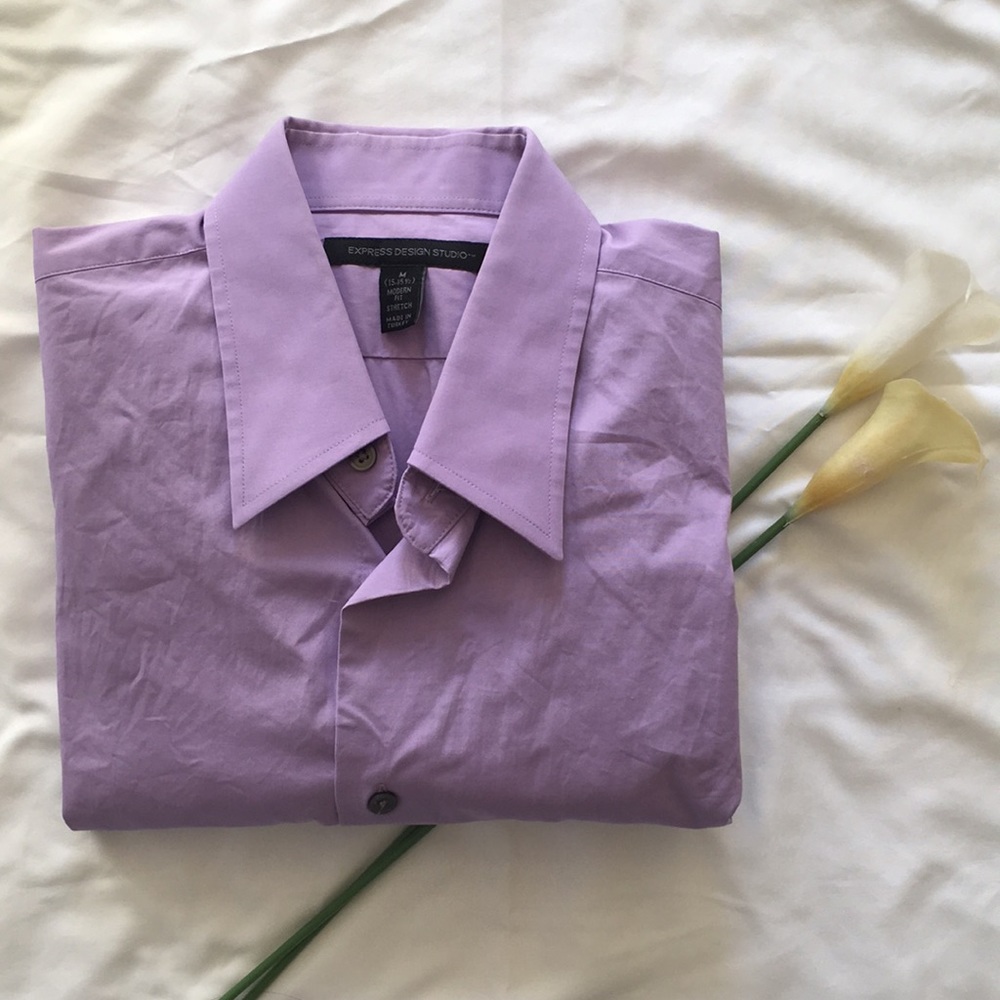 Express modern fit stretch cotton button up